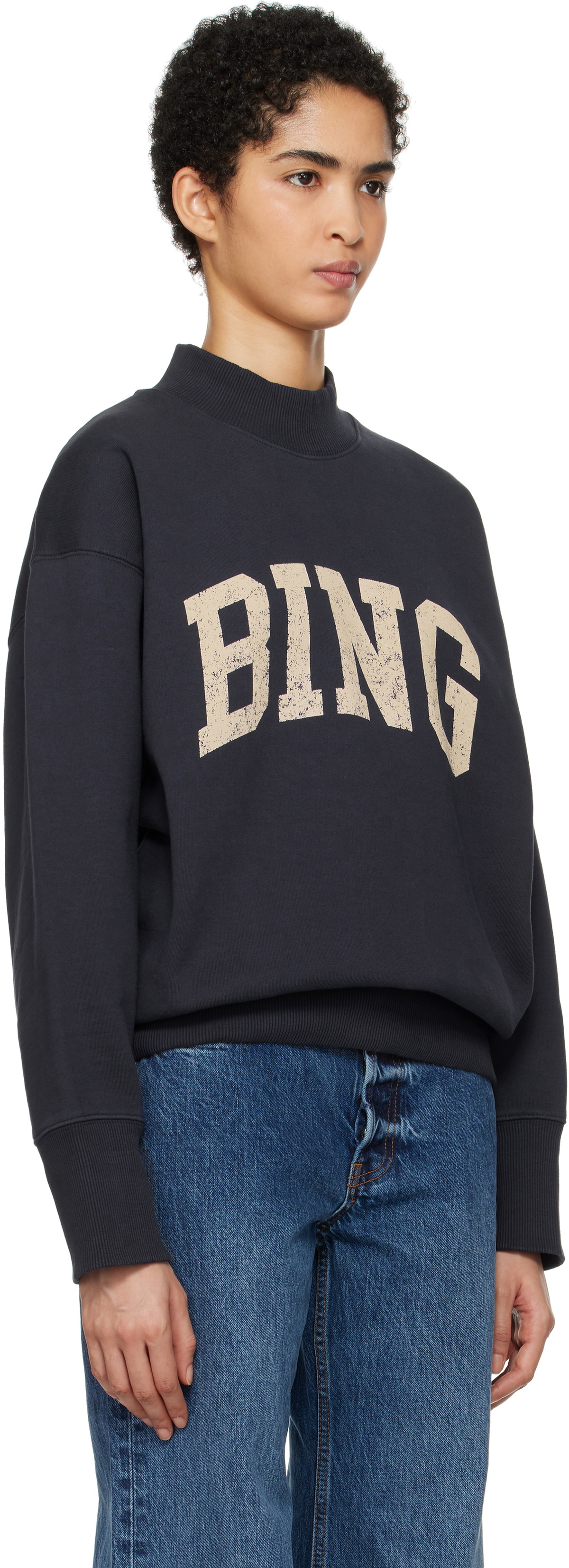 ANINE BING Navy Bradie 'Bing' Sweatshirt ANINE BING