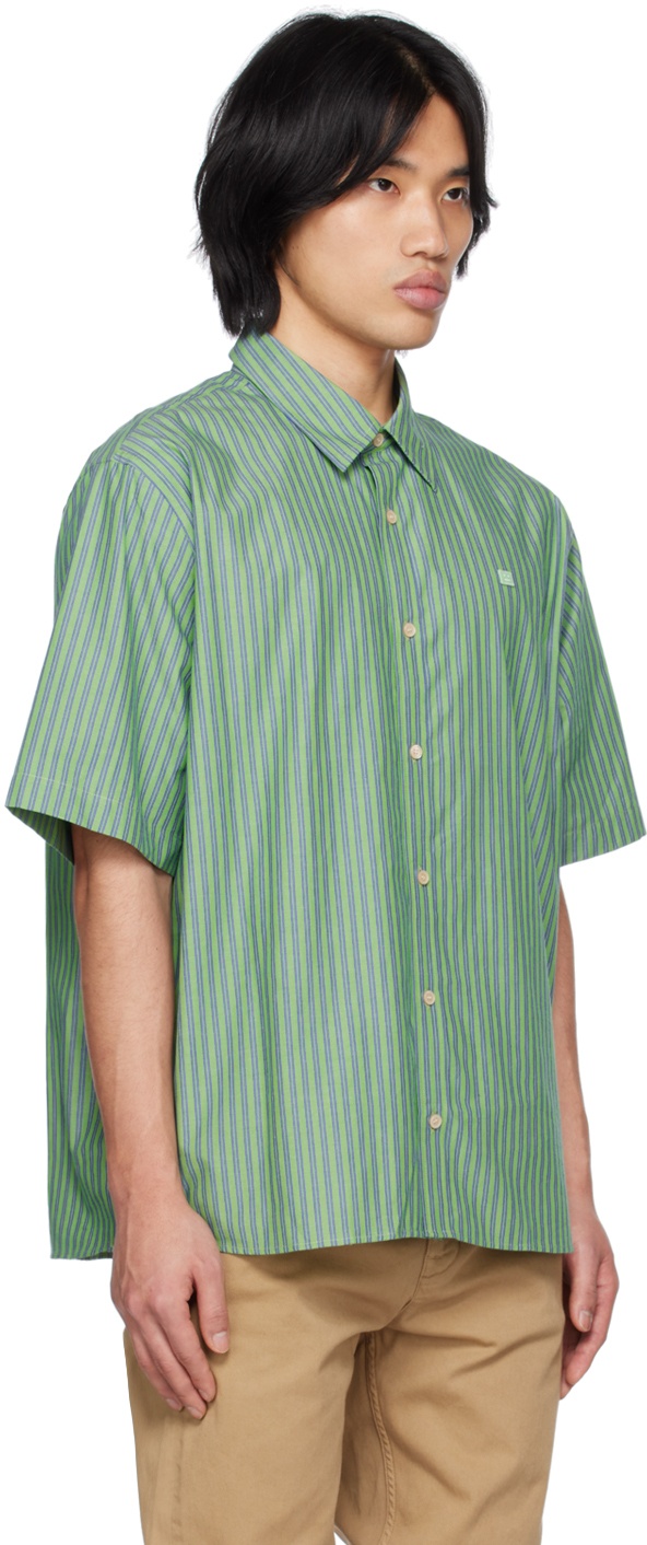 Acne Studios Green Stripe Shirt Acne Studios
