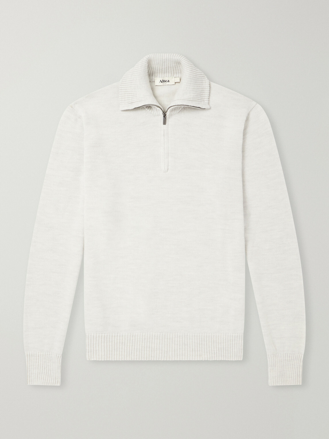 Altea - Half-Zip Virgin Wool Sweater - Gray
