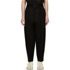 Lad Musician Black 1-Tuck Tapered Wide Trousers