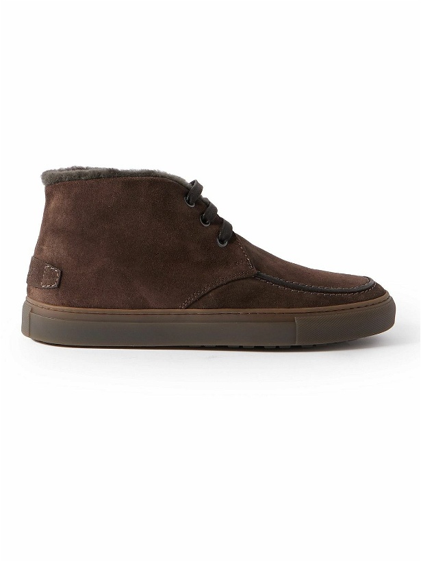 Photo: Brioni - Shearling-Lined Suede Chukka Boots - Brown