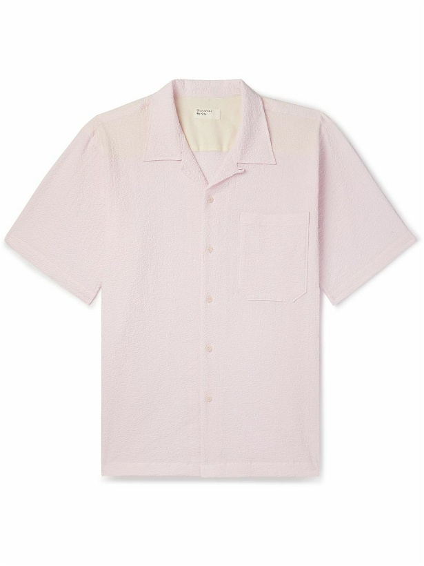 Photo: Universal Works - Convertible-Collar Stretch-Cotton Seersucker Shirt - Pink