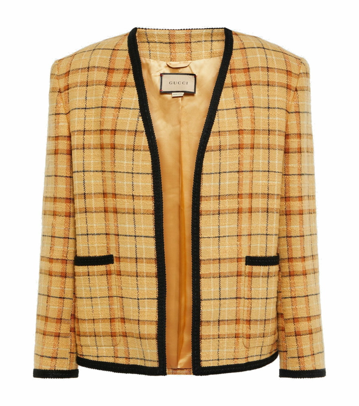 Photo: Gucci - Linen and cotton checked jacket