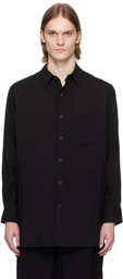 Y's For Men Black Cellulose Lawn Basig Shirt