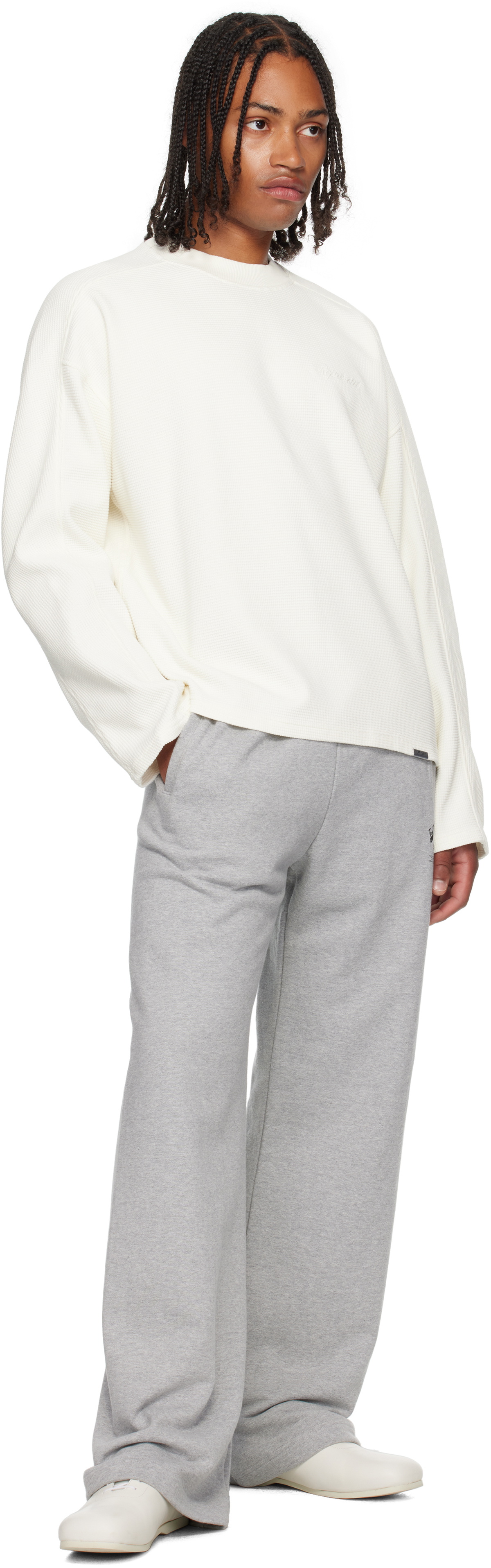 Represent Off-White Waffle Long Sleeve T-shirt