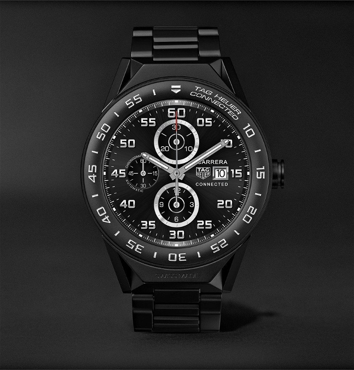 Photo: TAG Heuer - Connected Modular 45mm Titanium and Ceramic Smart Watch - Men - Black