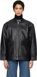 ANINE BING Black Henry Leather Jacket