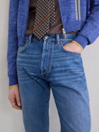 Versace - Straight-Leg Logo-Appliquéd Jeans - Blue