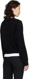 Loulou de Saison Black Anzor LDS Cashmere V Neck Sweater
