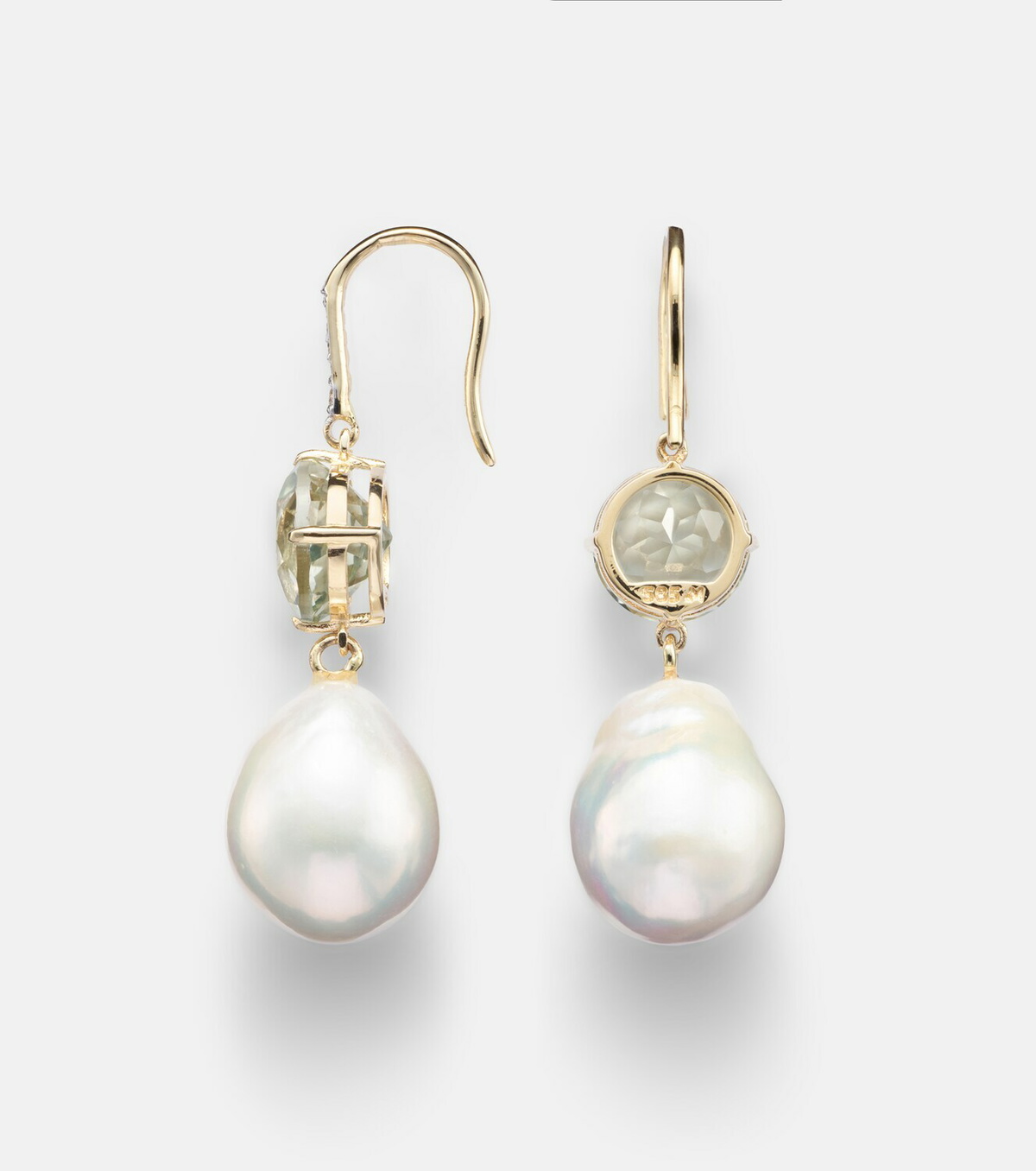 Mateo 14kt gold drop earrings with amethysts, pearls, and diamonds