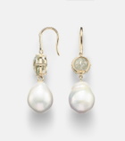 Mateo 14kt gold drop earrings with amethysts, pearls, and diamonds