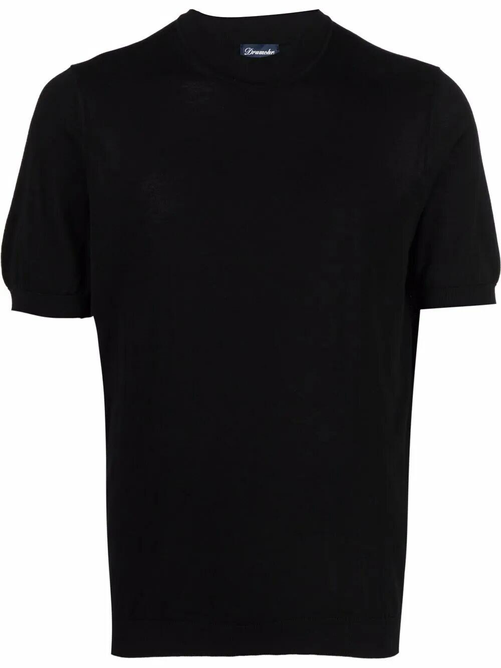 Drumohr Short Sleeves Turtle Neck T-Shirt in Black