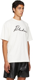 Rhude SSENSE Exclusive Off-White Logo Script T-Shirt