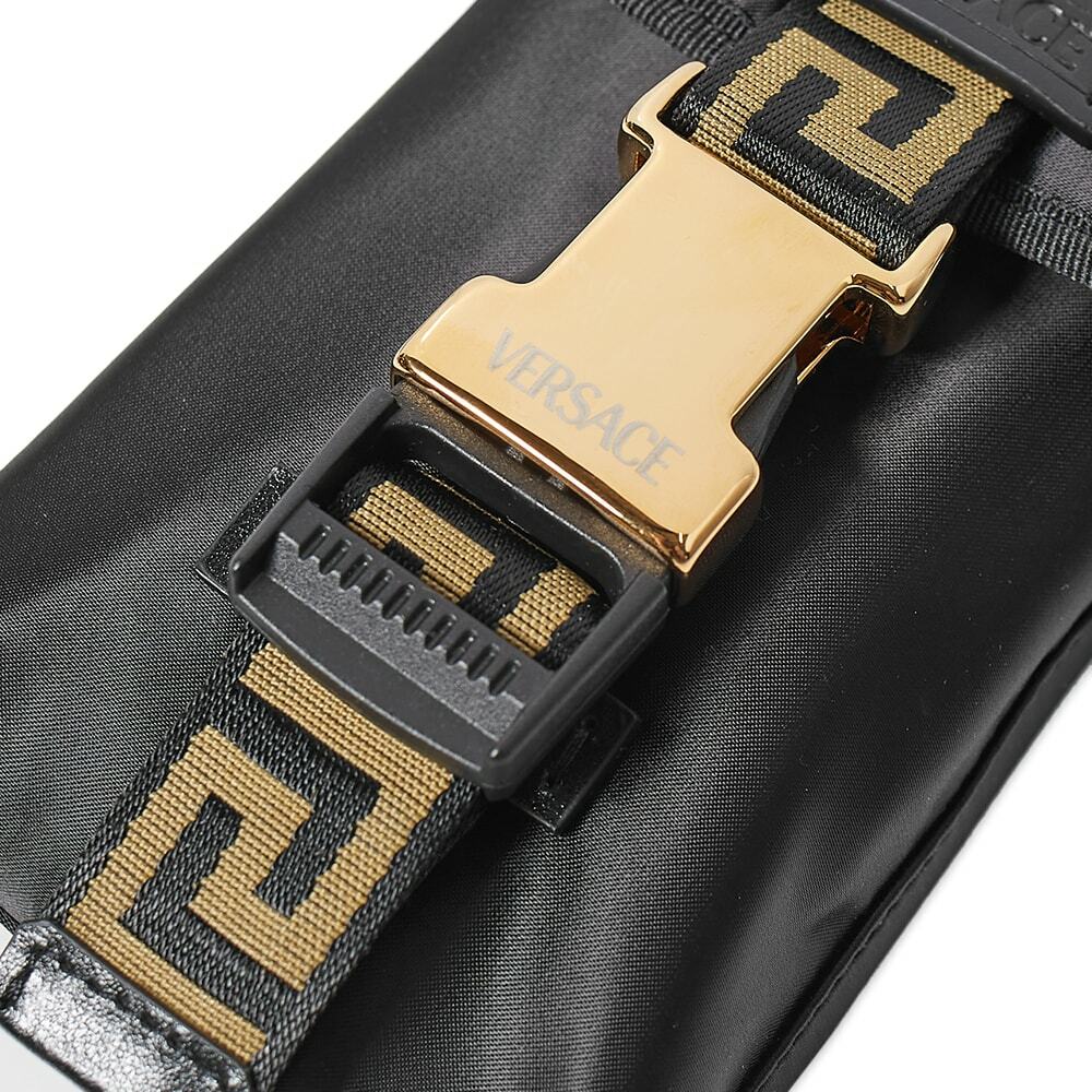 Versace Men's Greek Lanyard Neck Wallet in Black/Gold Versace
