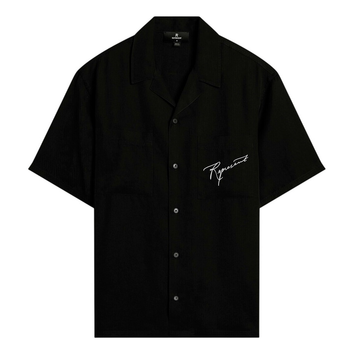 Photo: Represent Men's Love And Kisses Resort Shirt in Jet Black
