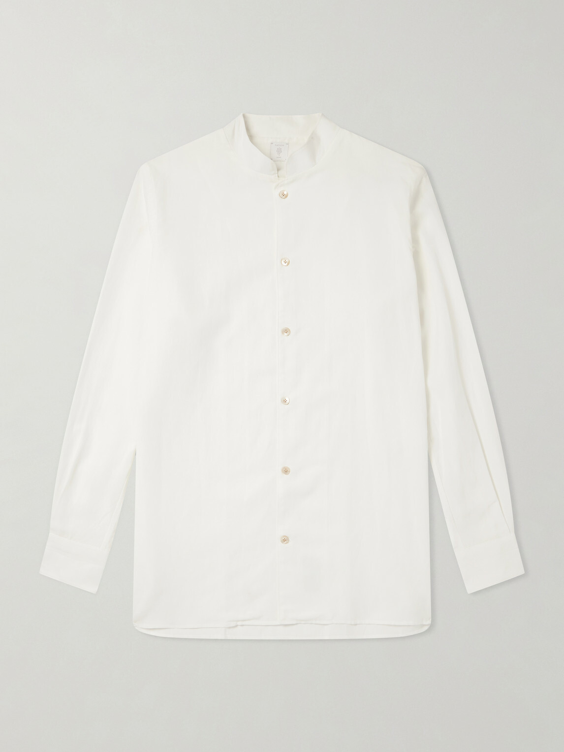 Eleventy - Nehru Lyocell, Linen and Cotton-Blend Shirt - White