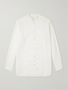 Eleventy - Nehru Lyocell, Linen and Cotton-Blend Shirt - White