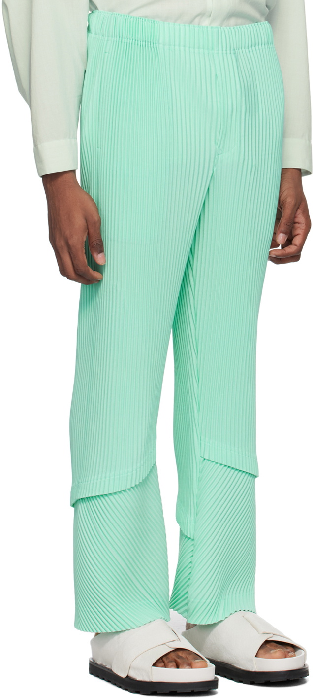 HOMME PLISSÉ ISSEY MIYAKE Green Aerial Trousers Homme Plisse
