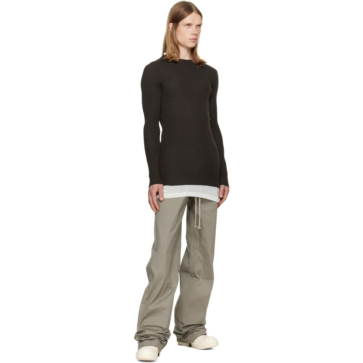 Rick Owens Taupe Tower Dietrich Drawstring Trousers