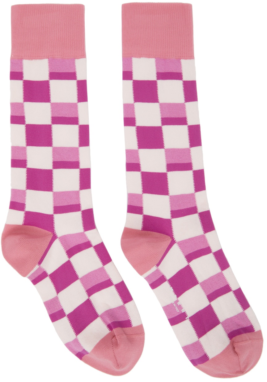 Marni Pink & Purple Jacquard Damier Socks Marni