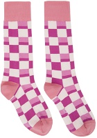 Marni Pink & Purple Jacquard Damier Socks