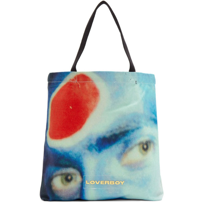 Charles Jeffrey Loverboy Blue and Red Charles Face Tote