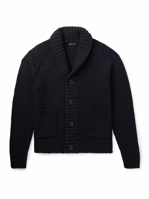 Photo: James Perse - Shawl-Collar Cotton-Blend Cardigan - Black