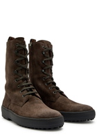 Tods Winter Gommino Suede Boots Brown