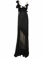 VICTORIA BECKHAM Lvr Exclusive Silk Chiffon Long Dress