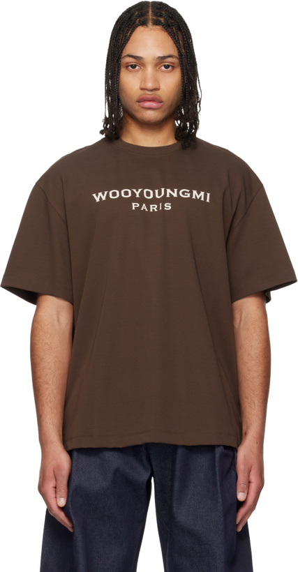 Photo: WOOYOUNGMI Brown Printed Logo T-shirt