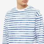 Pilgrim Surf + Supply Men's Julien Stripe Long Sleeve T-Shirt in Blue Watercolour