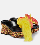 Loewe Petal embellished leather platform sandals