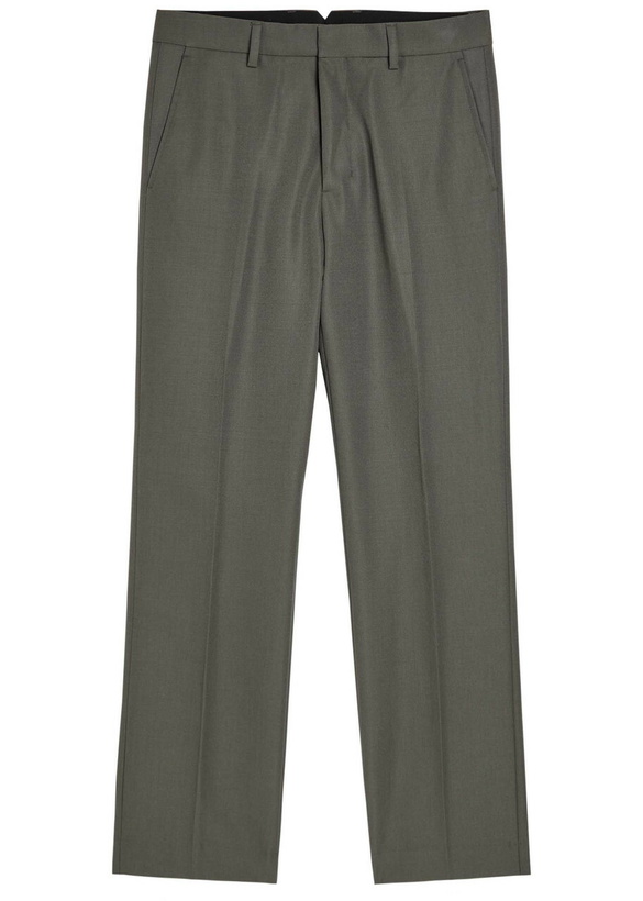 Photo: Ami Paris Straight-leg Wool Trousers Charcoal