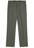 Ami Paris Straight-leg Wool Trousers Charcoal