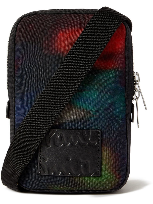 Photo: Paul Smith - Ink Spill Leather-Trimmed Printed Canvas Pouch