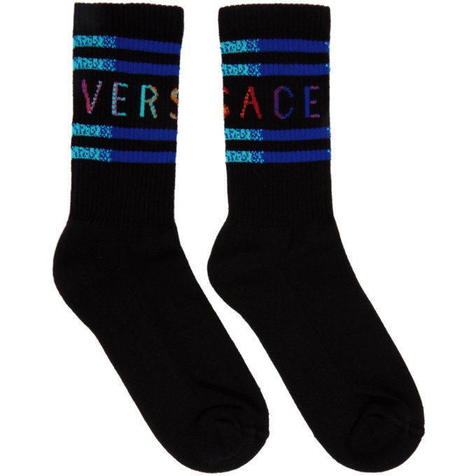 Photo: Versace Black Vintage Logo Socks