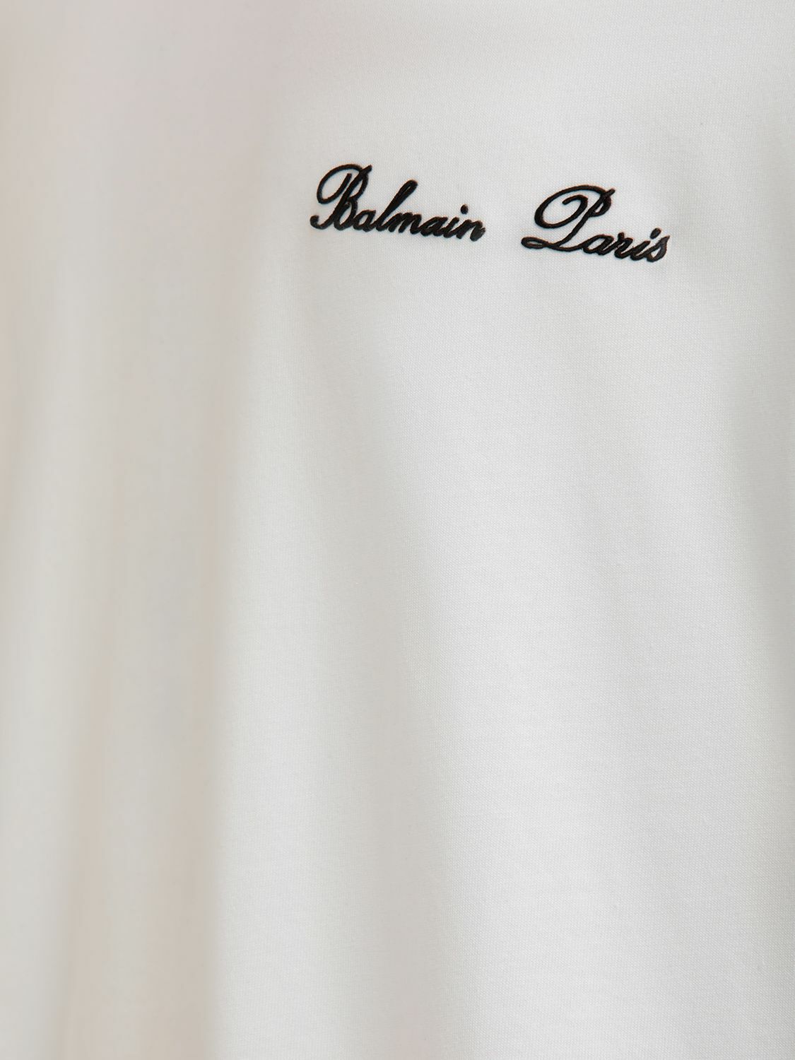 【関税&送料込み】Balmain 'Signature' White Cotton T-Shirt BALMAIN - Logo Signature Cotton T-shirt Balmain