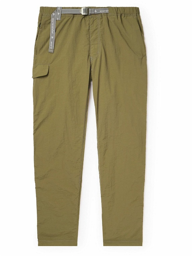 Photo: And Wander - Straight-Leg Belted Shell Trousers - Green