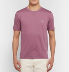 Ermenegildo Zegna - Logo-Embroidered Cotton-Jersey T-Shirt - Men - Grape
