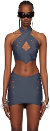 Jean Paul Gaultier Gray Perforated Top