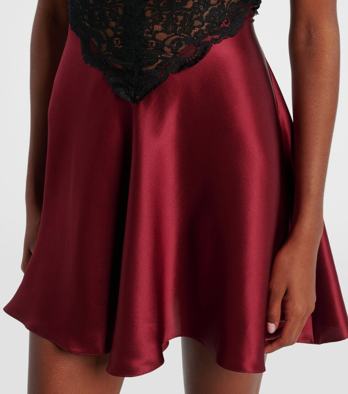 Rodarte Lace-trimmed silk cocktail dress
