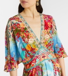 Camilla Embellished printed silk maxi dress
