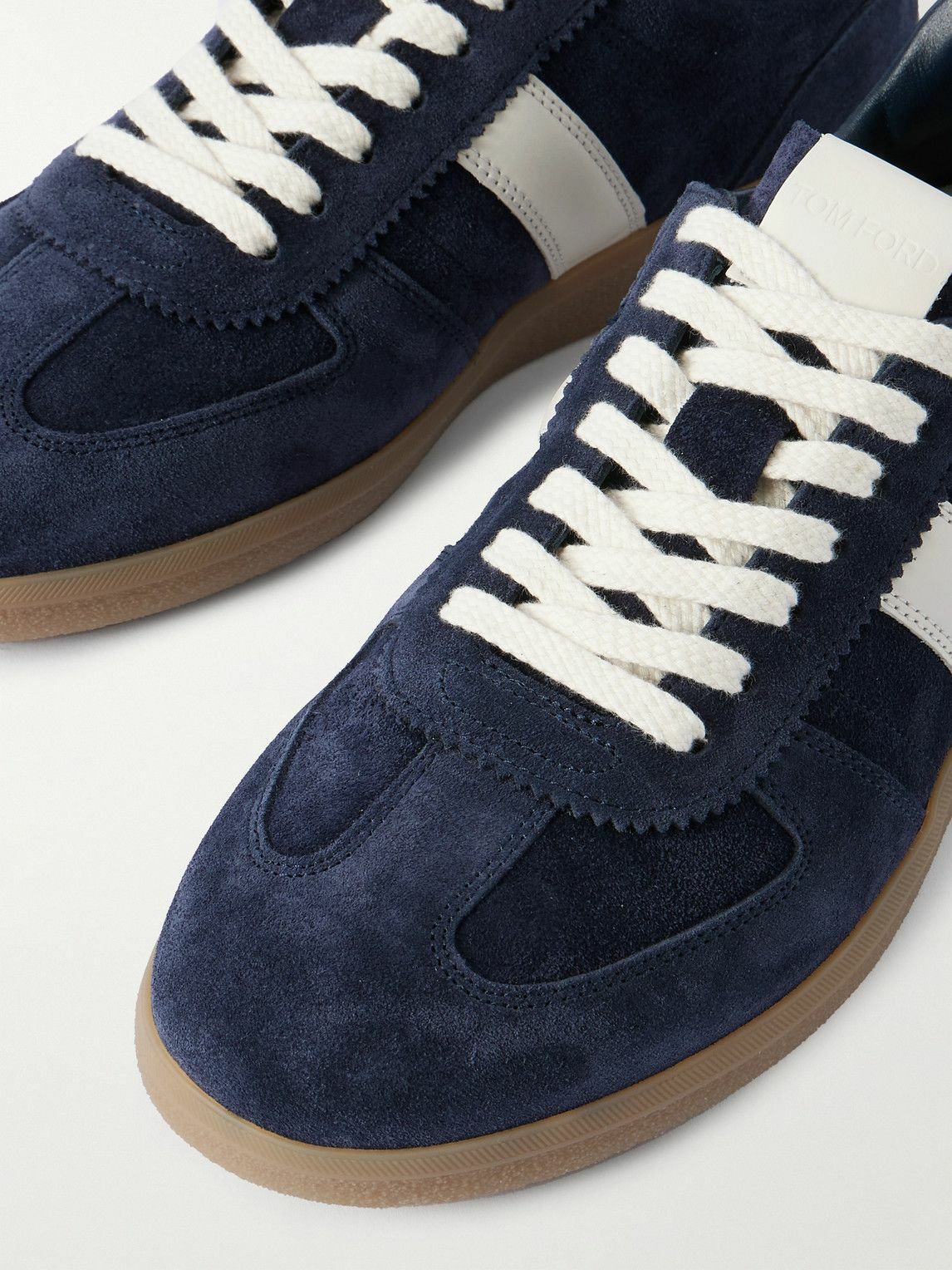 TOM FORD - Archer Leather-Trimmed Suede Sneakers - Blue TOM FORD