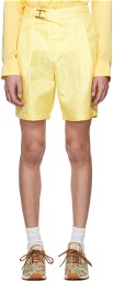 Kanghyuk Yellow Pleated Shorts