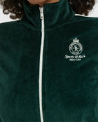 Sporty & Rich Crown Tennis Elio Velour Track Jacket Green Women
