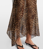 Nili Lotan Erica leopard-print semi-sheer silk kaftan