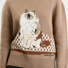 House Of Sunny Women's Ragdoll Crew Jumper in Kibble