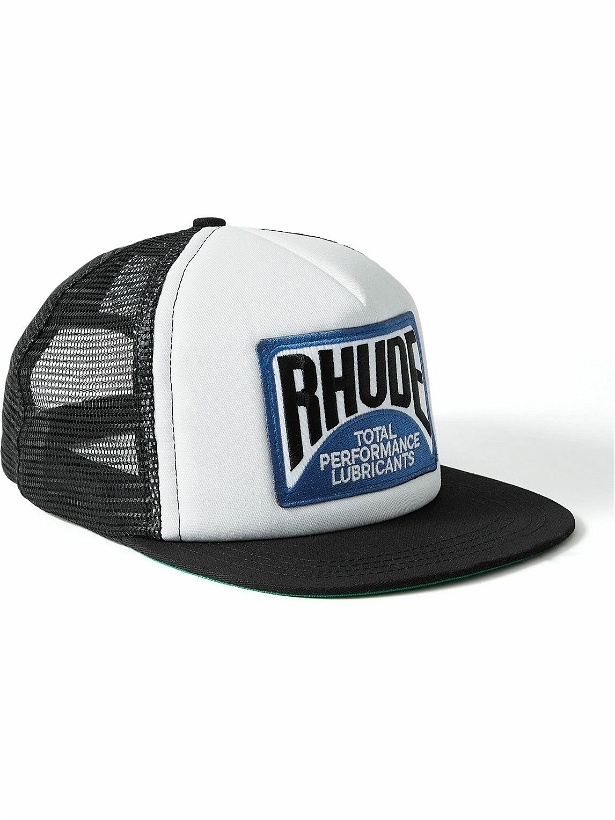 Photo: Rhude - Logo-Appliquéd Twill and Mesh Trucker Hat