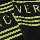Versace Men's Sports Logo Sock in Black/Green