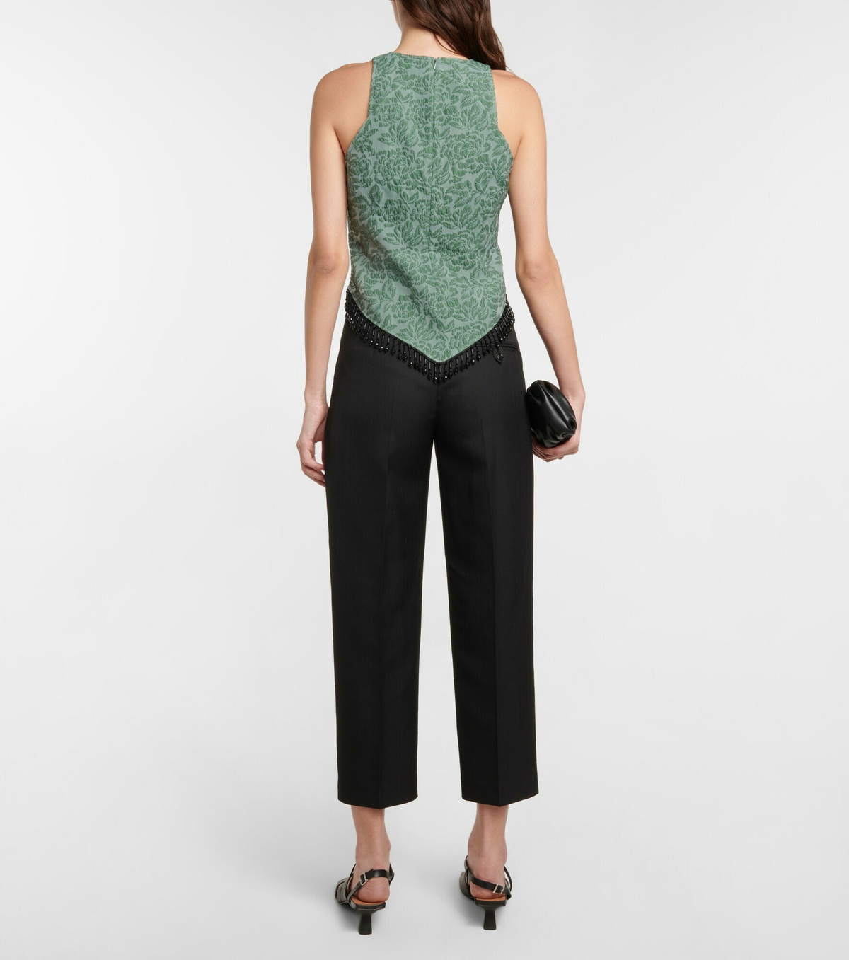Ganni FLORAL JACQUARD SLEEVELESS TOP